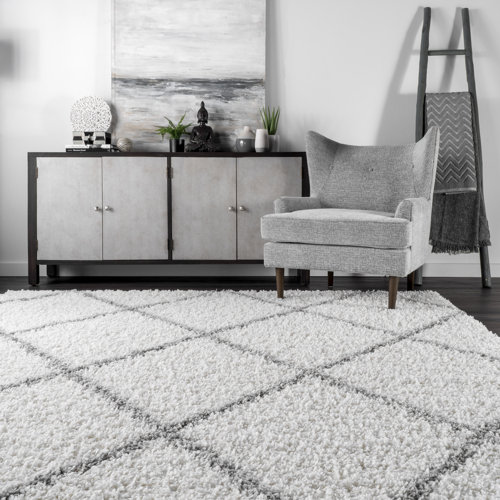 Mistana Colona Shaggy White/Grey Rug & Reviews Wayfair.co.uk